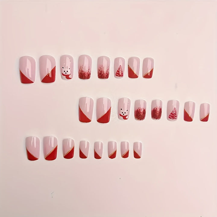 Festive Winter-Themed Nail Art