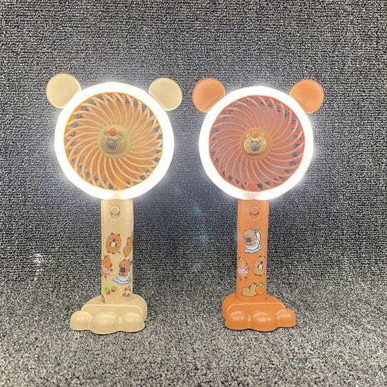 Unisex Portable Handheld Fan with LED Light and Animal Motif Kalsten