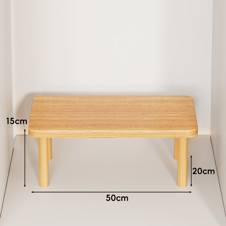 Adjustable Multi-Height Wooden Monitor Riser and Desktop Shelf