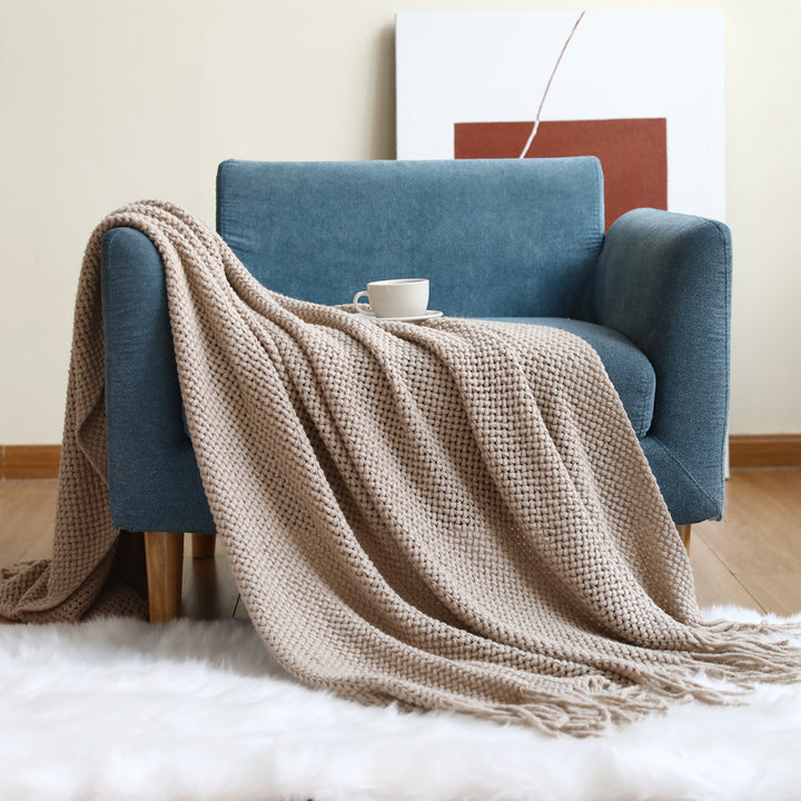 Cozy Waffle Knit Throw Blanket Kalsten