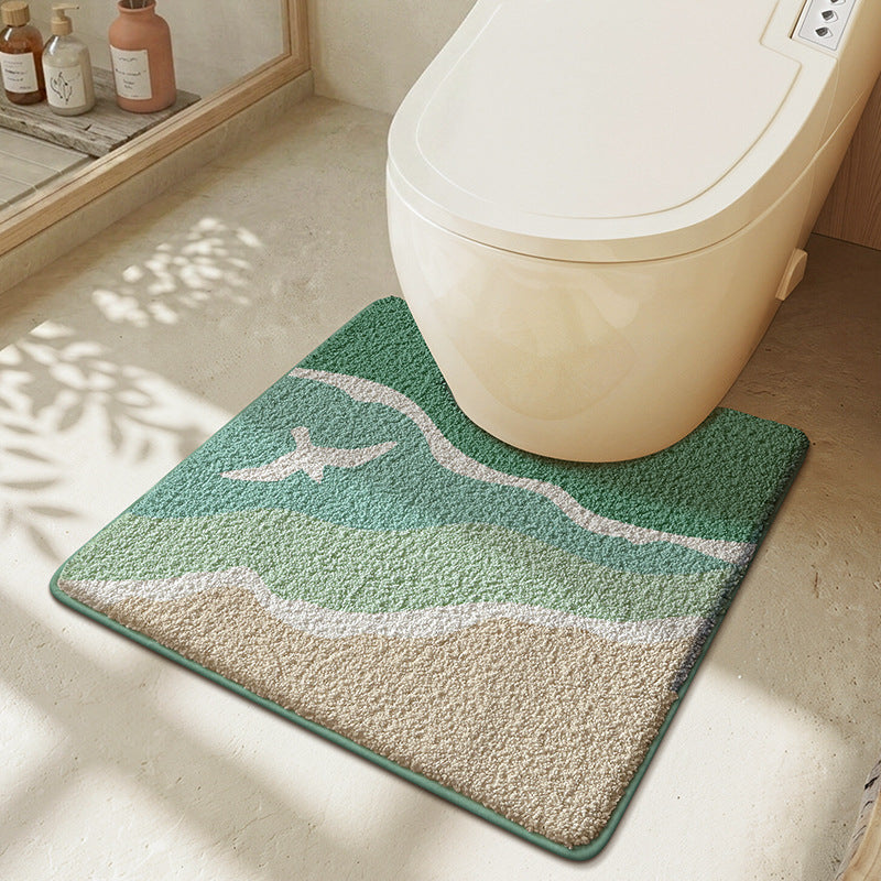Ocean Wave Design Bath Mat Kalsten