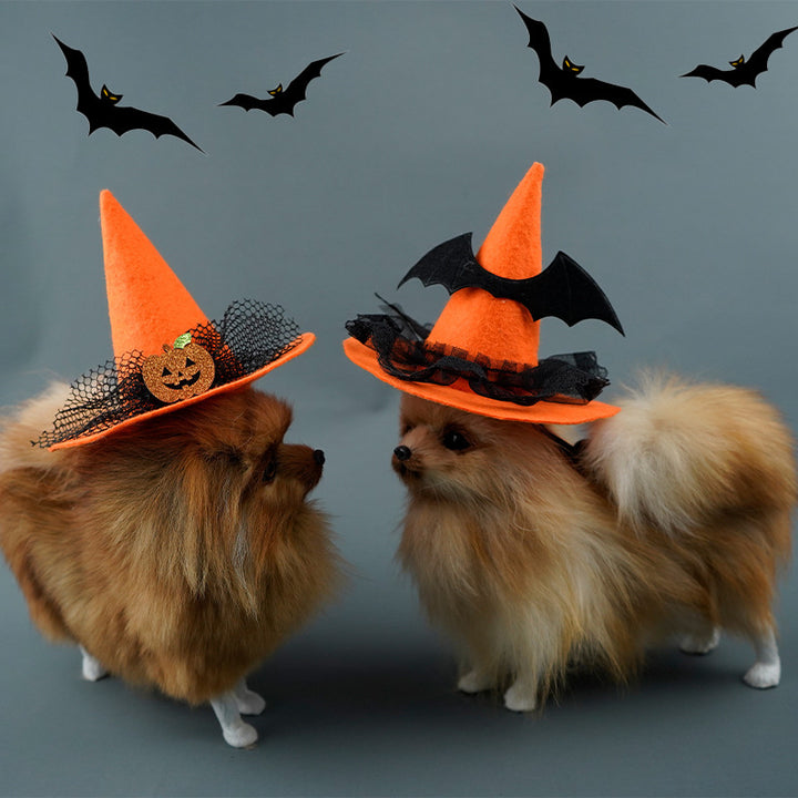 Halloween hood with bat appliqué