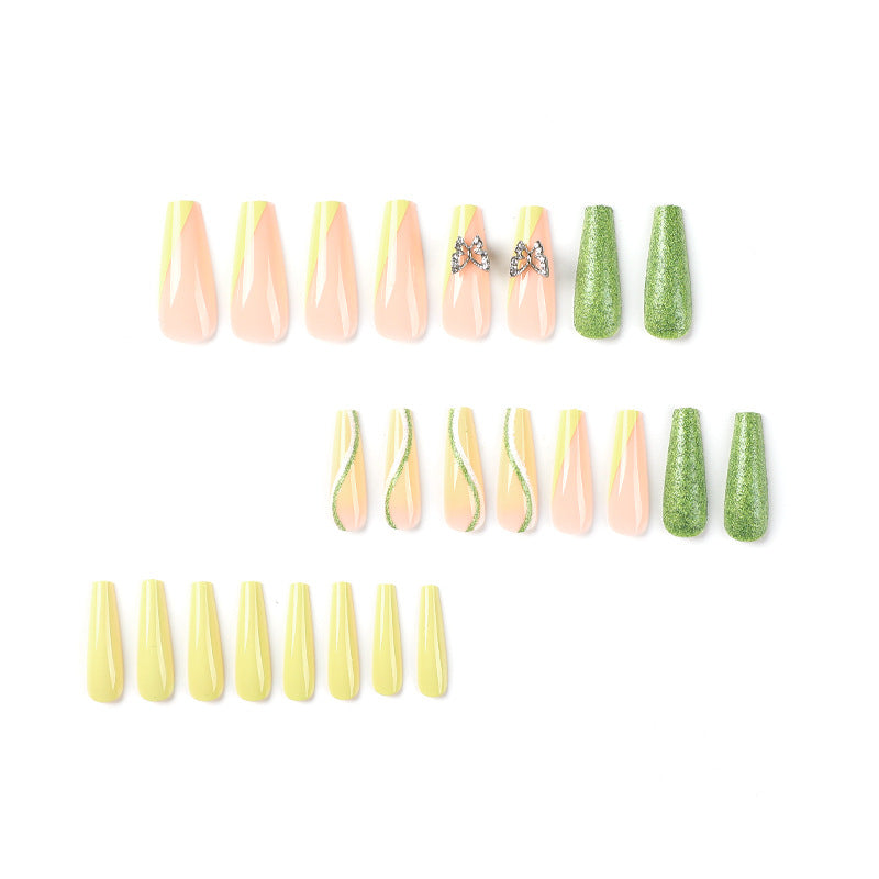 Glittering artificial nails with butterfly design Kalsten