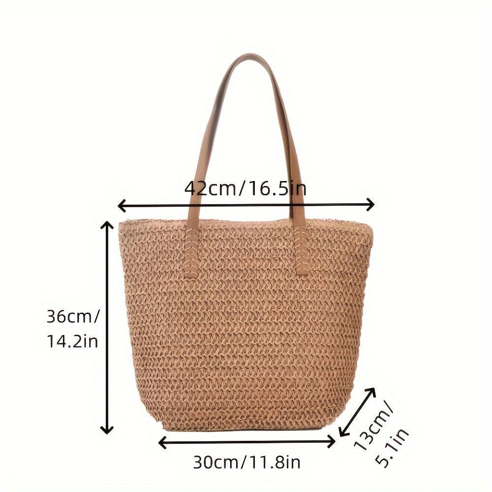 Braided shopping bag with high-quality leather handles Kalsten