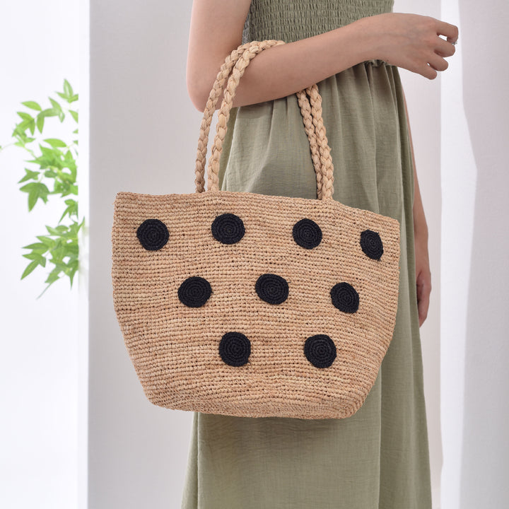 Handcrafted tote bag with colored appliques Kalsten