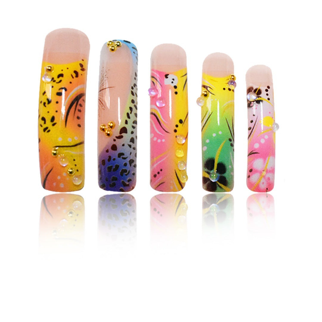 Artistic Long Press-On Nail Art Extensions Kalsten