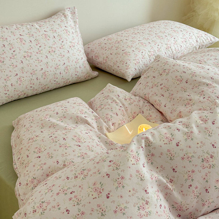 Cotton percale duvet cover and pillowcase set