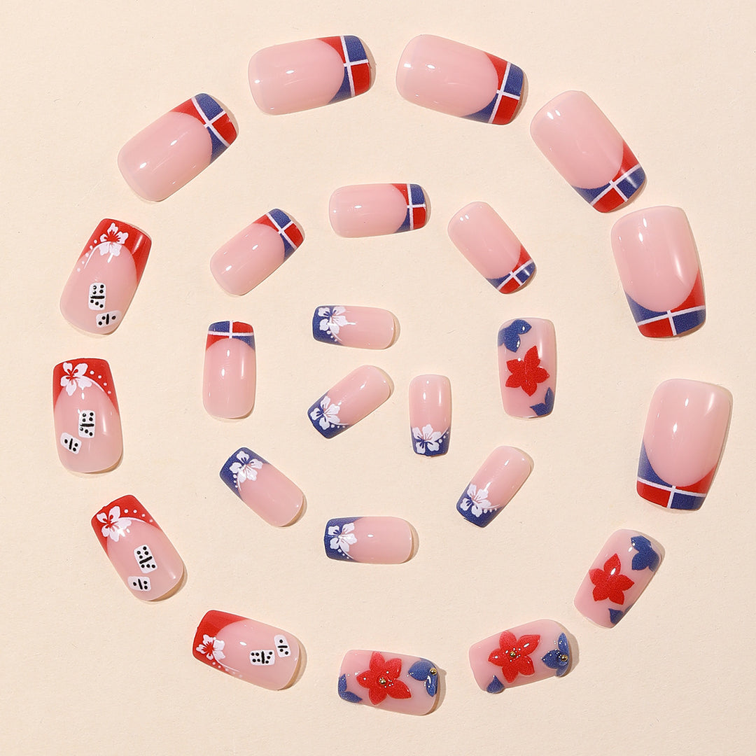 Floral-Themed 3D Acrylic Nail Art Extensions Kalsten