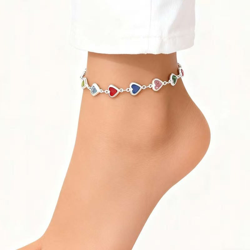 Heart-Shaped Gemstone Charm Bracelet Kalsten
