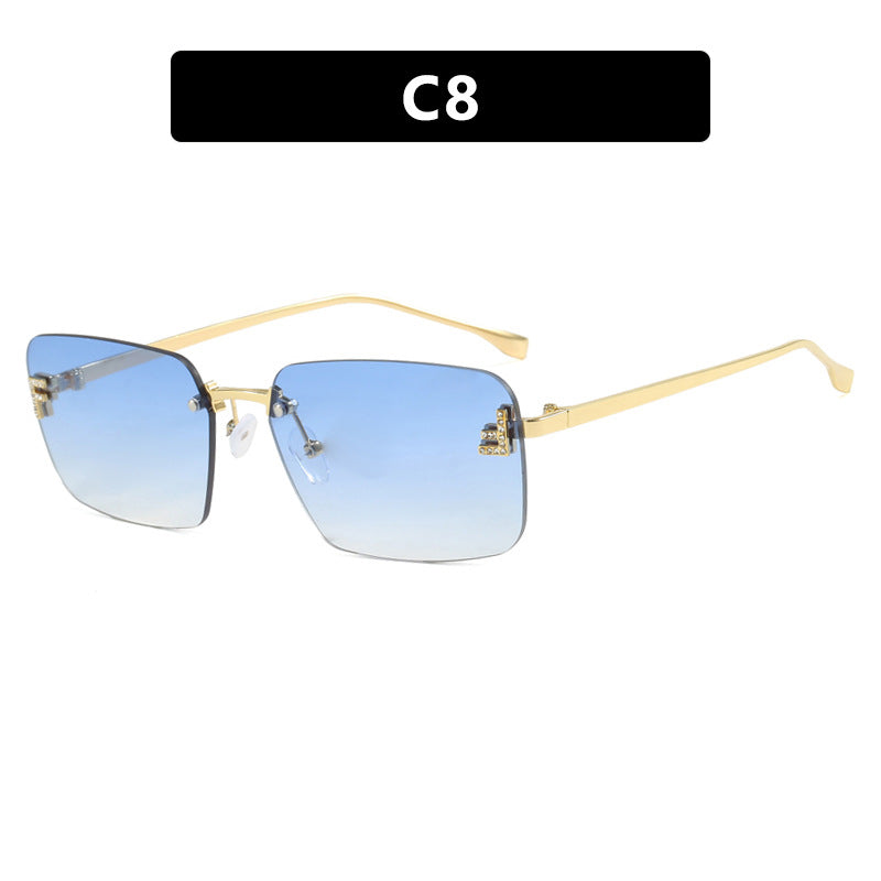 Ladies square sunglasses with elegant golden frame and stylish lenses Kalsten