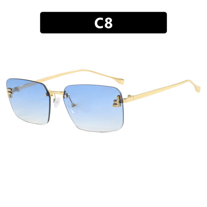 Ladies square sunglasses with elegant golden frame and stylish lenses Kalsten