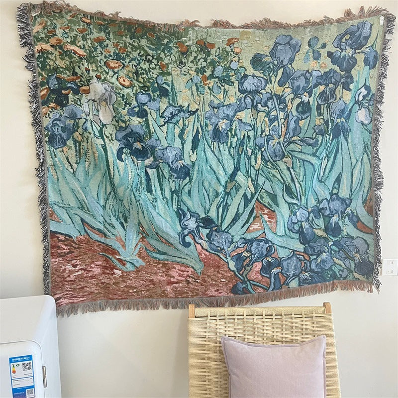 Artistic Vintage-Inspired Tapestry Blanket