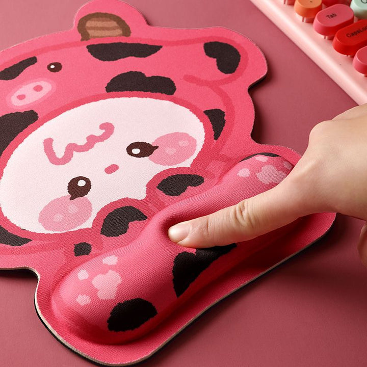 Cute Cartoon Cow-Themed Ergonomic Wrist Rest Pad