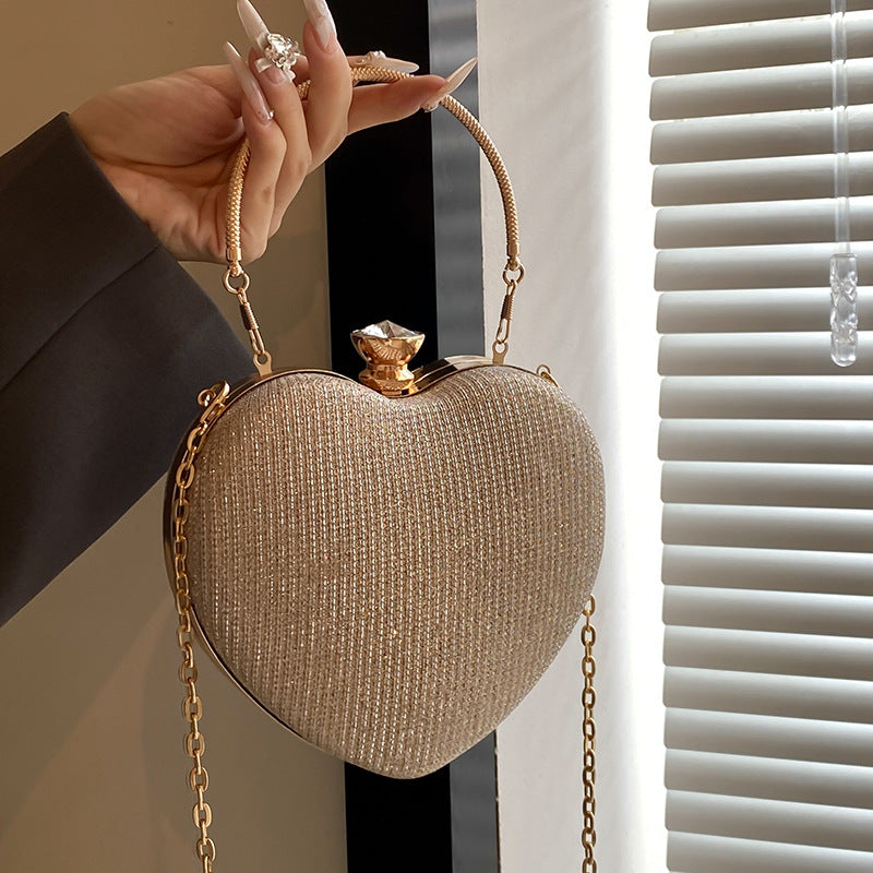 Glamorous Heart-Shaped Evening Clutch