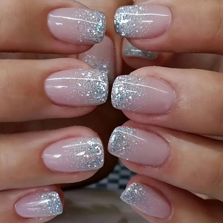 Glamorous Sparkling Square Press-On Nails Kalsten