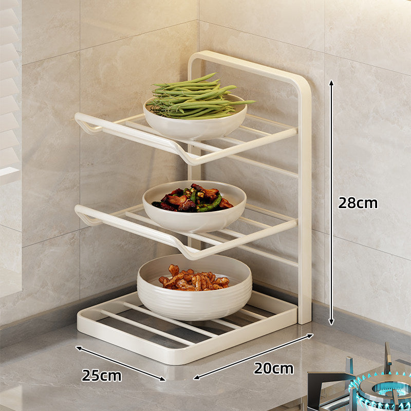Multi-Tier Vertical Countertop Bowl and Plate Drying Rack with Slanted Wire Shelves