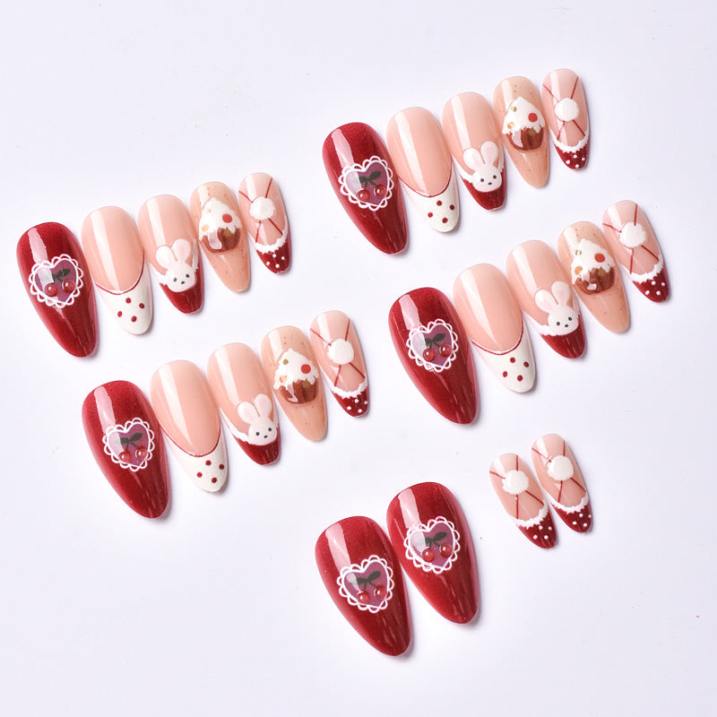 Playful Holiday-Themed Press-On Nail Art Set