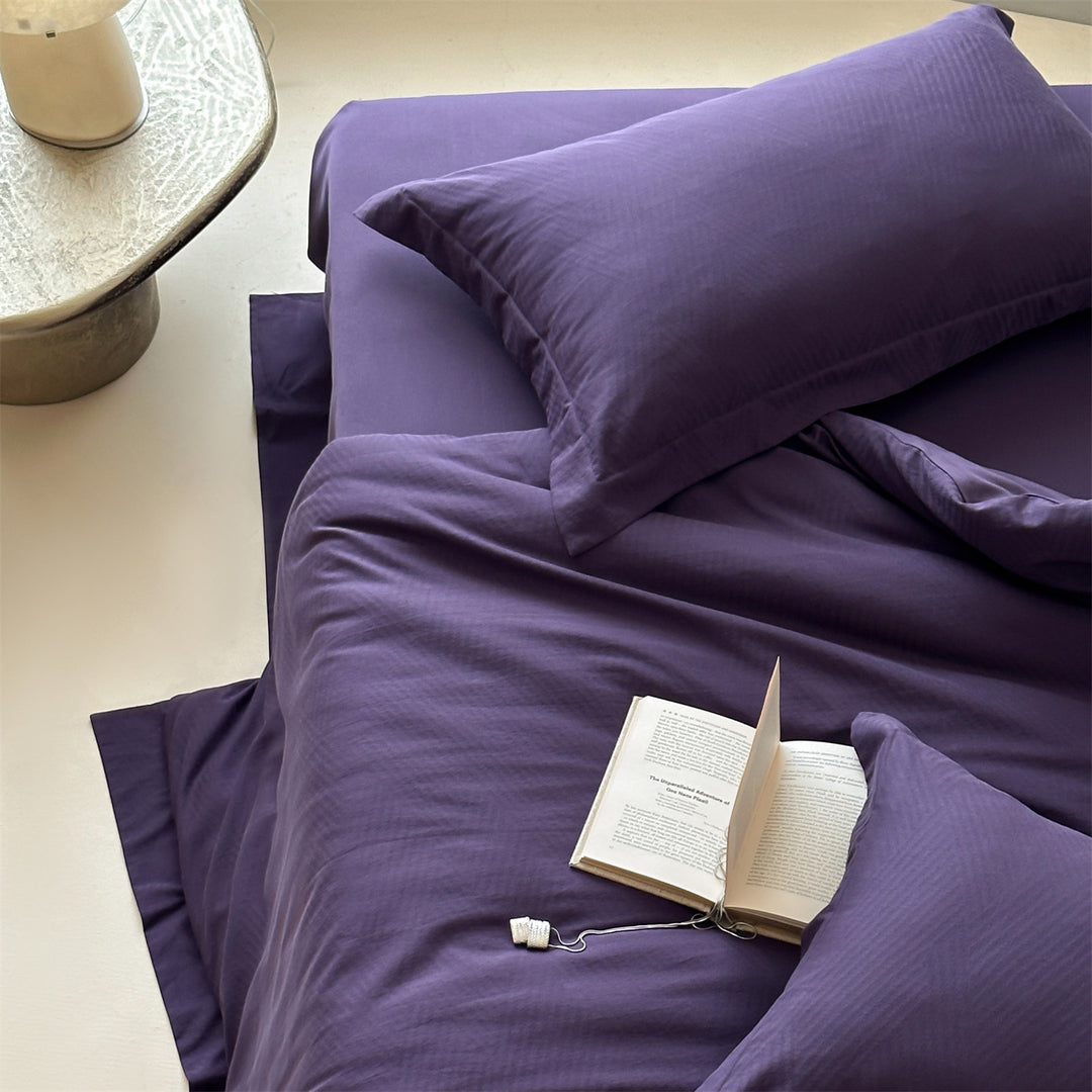 High-quality cotton satin bedding set with fine satin binding