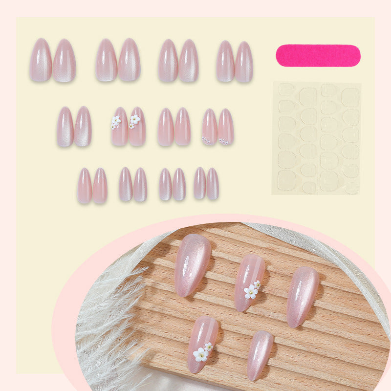 Artificial Nail Set with Shiny Floral Accents Kalsten