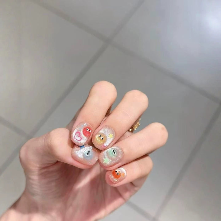 Decorative Press-On Nail Art Set With Themed Designs