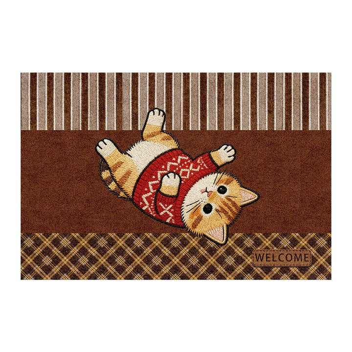 Cute Cat-Themed Welcome Mat