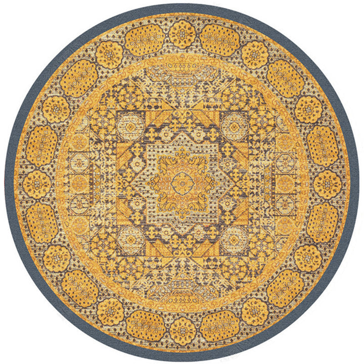 Round Geometric Pattern Area Rug