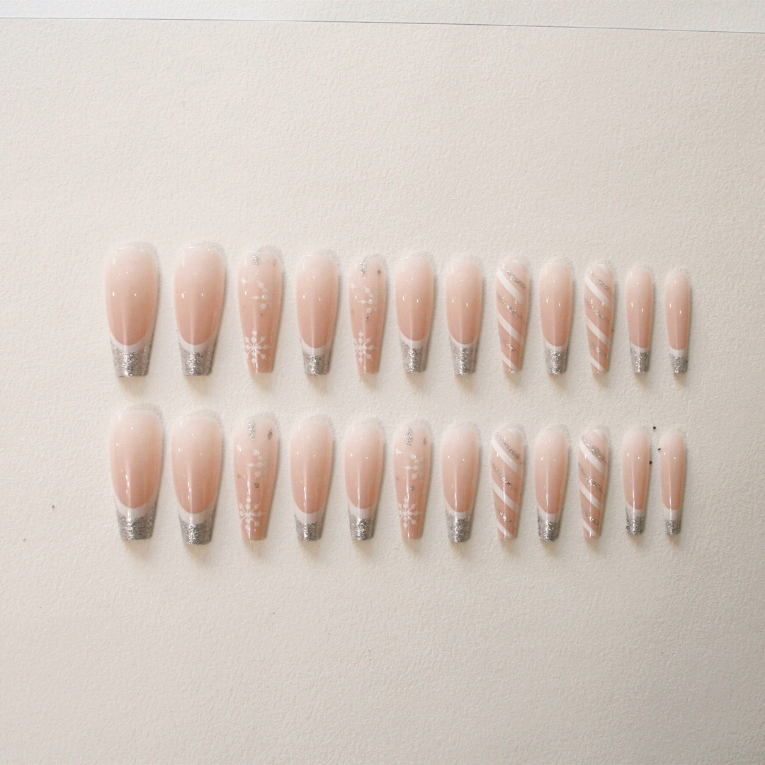 Glamorous nail tips with glitter tips Kalsten
