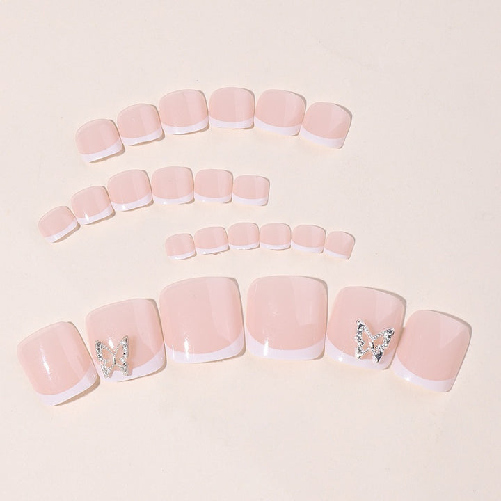 Artificial nail set with delicate decorations and glitter designs Kalsten