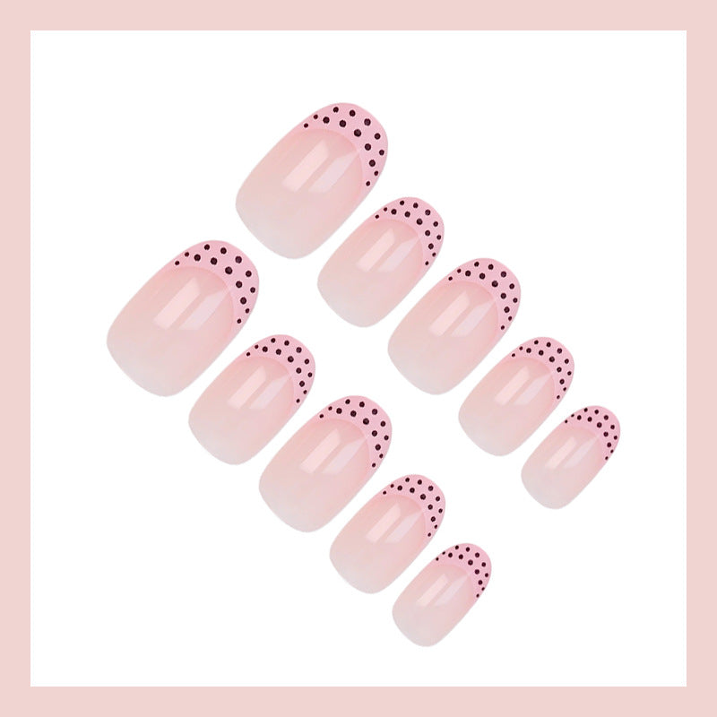 Artificial nail set with elegant tips and playful dots Kalsten