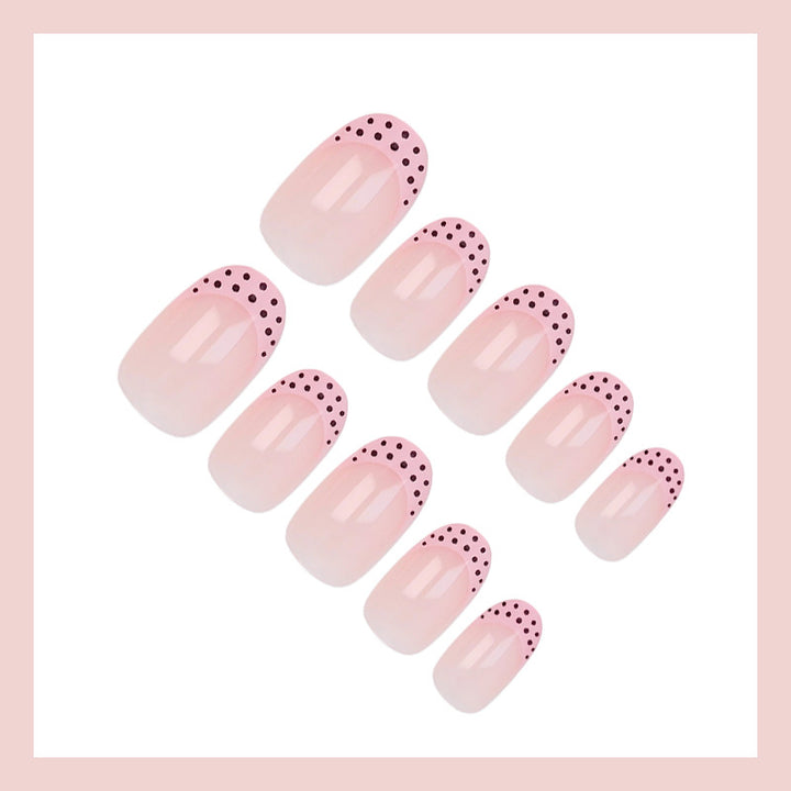 Artificial nail set with elegant tips and playful dots Kalsten