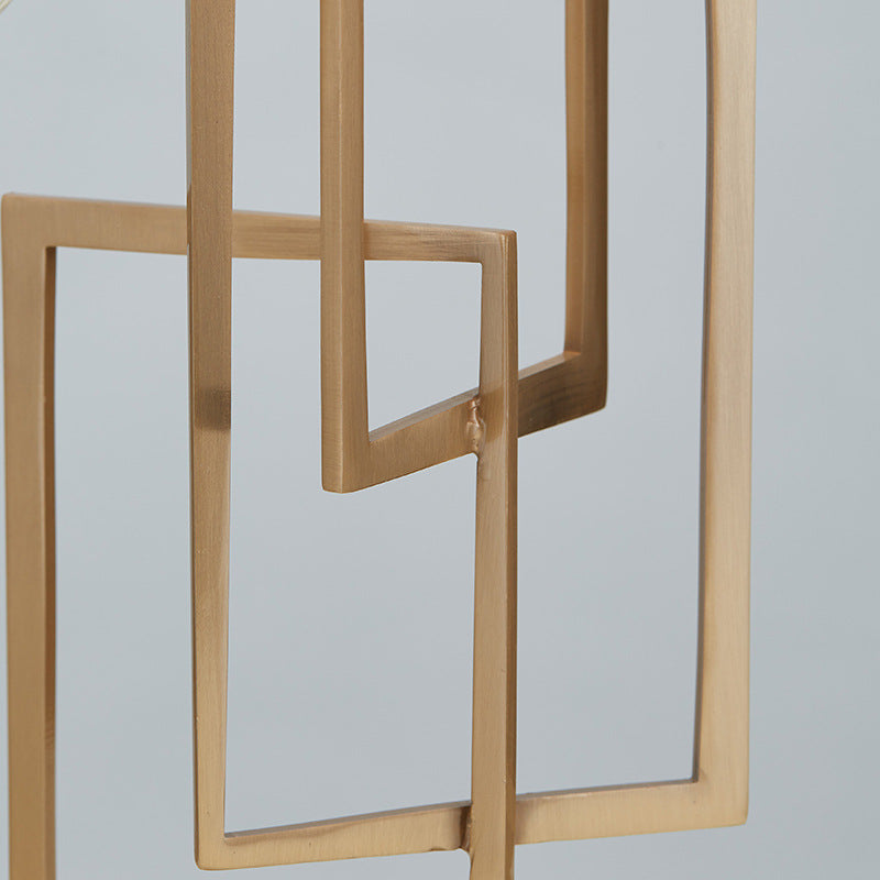 Geometric Table Lamp with Luxe Metal Base