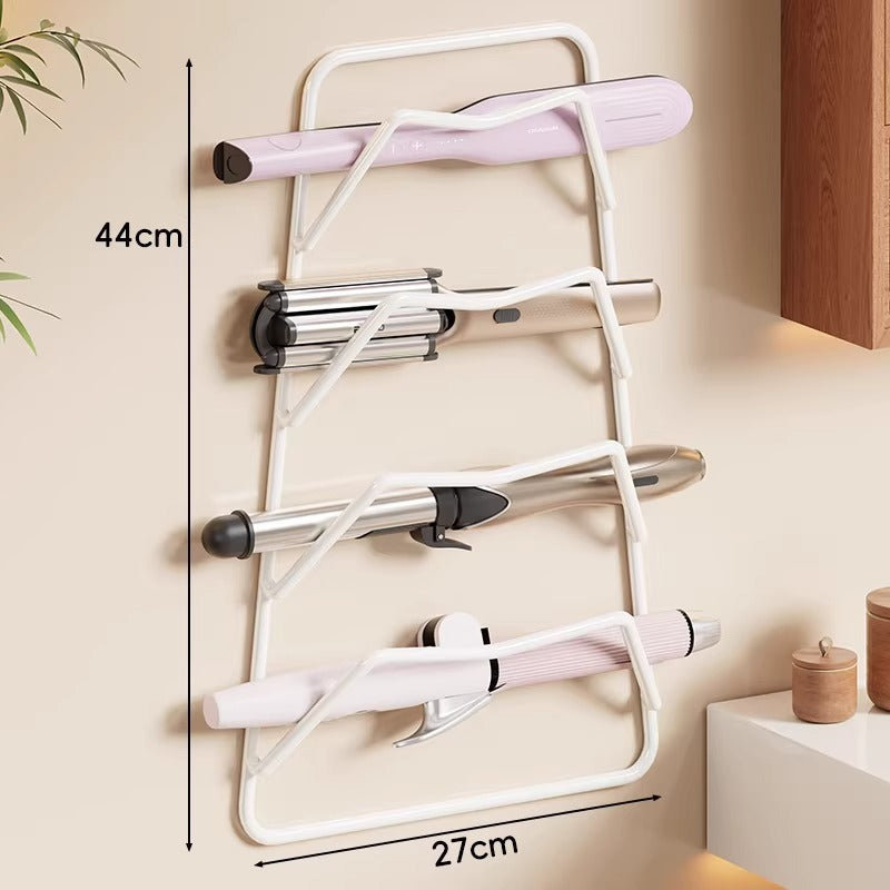 Wall-Mounted Heat-Resistant Two-Tier Hair Styling Tool Holder Rack