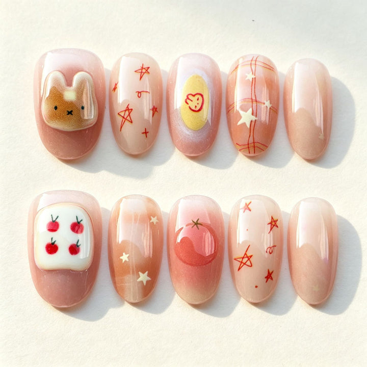 Playful Animated Character Nail Set