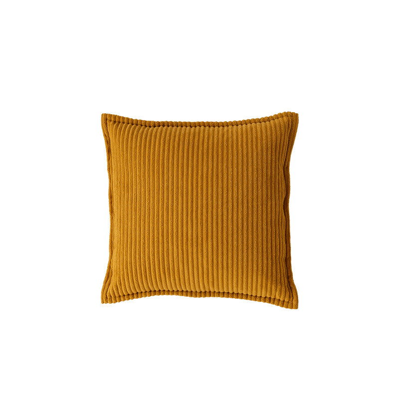 Decorative Ribbed Corduroy Throw Pillow Cover Square Accent Cushion