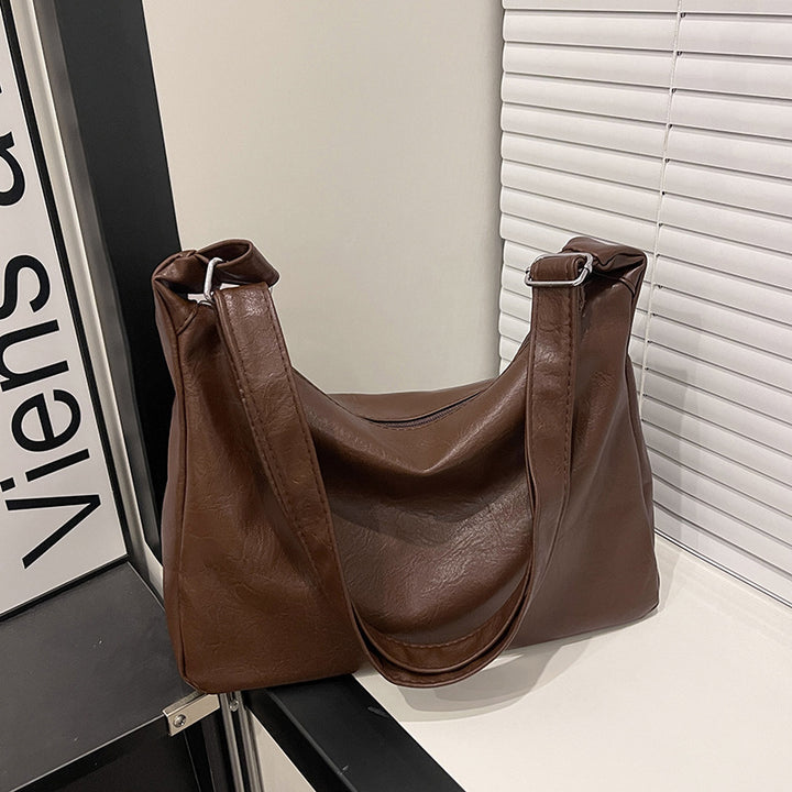 Slouchy Faux Leather Hobo Bag