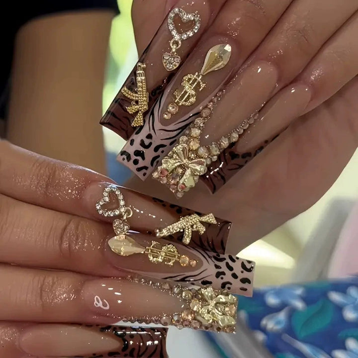 Decorative Long Press-On Nail Extensions Kalsten