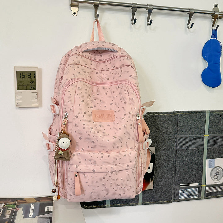 Stylish Multi-Pocket Star-Embellished Backpack Kalsten