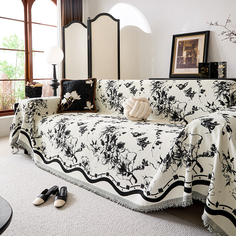 Floral Patterned Decorative Sofa Throw