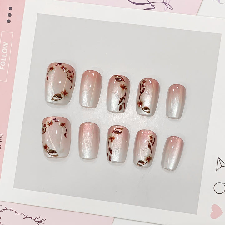 Artistic nail tips with floral accents Kalsten