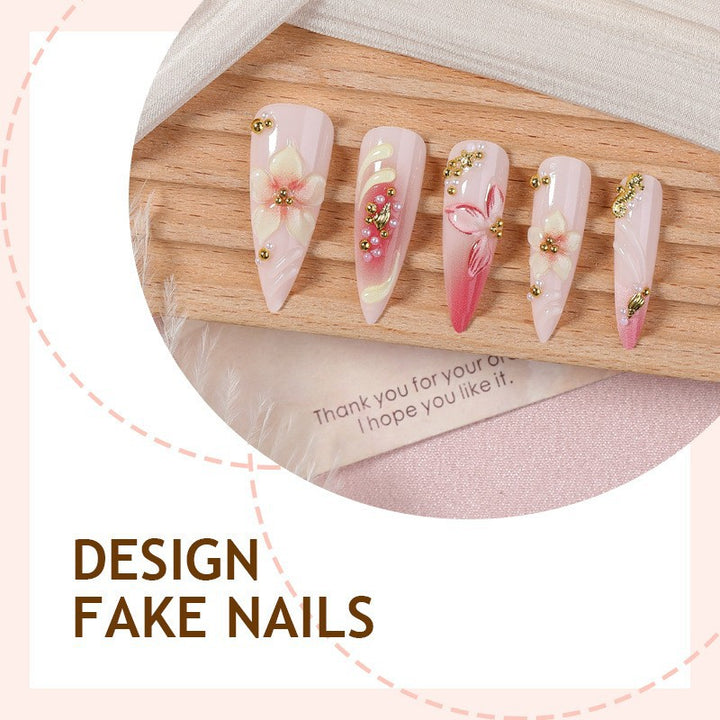 Art nail set with floral and glamorous designs Kalsten