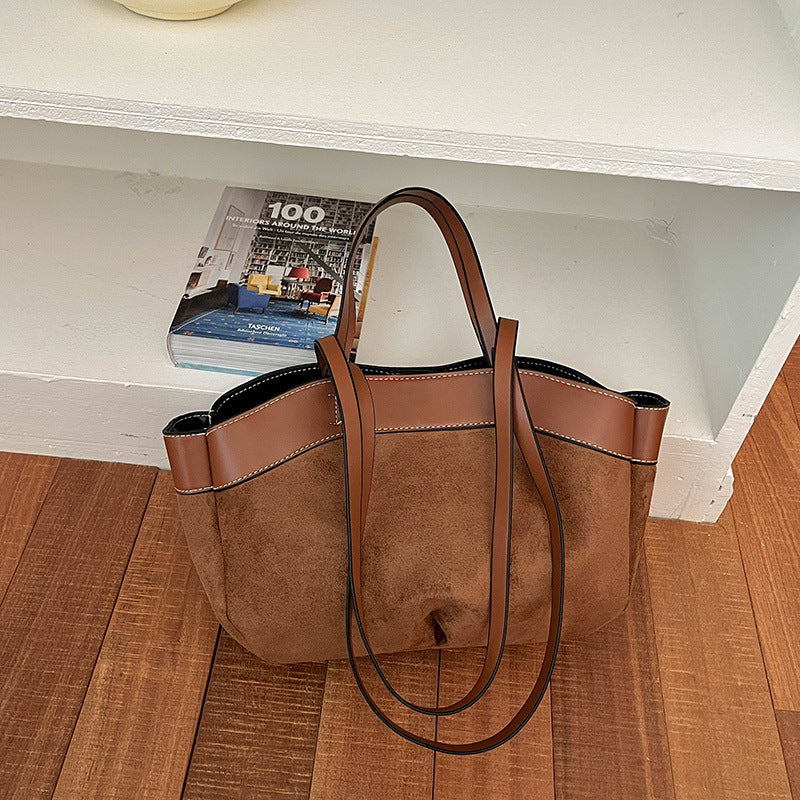 Suede Shopper Tote Bag