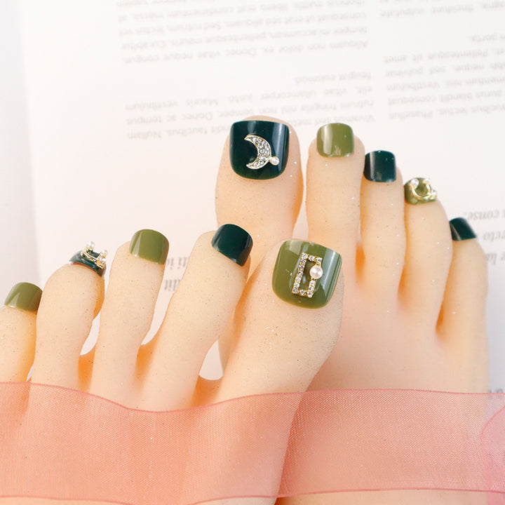 Decorative Press-On Toenail Set