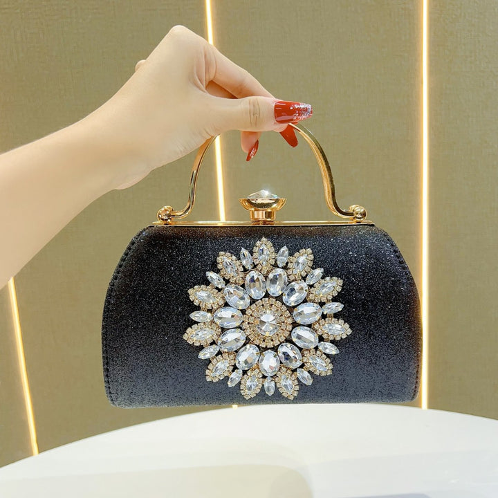 Glittering Floral Embellished Evening Handbag