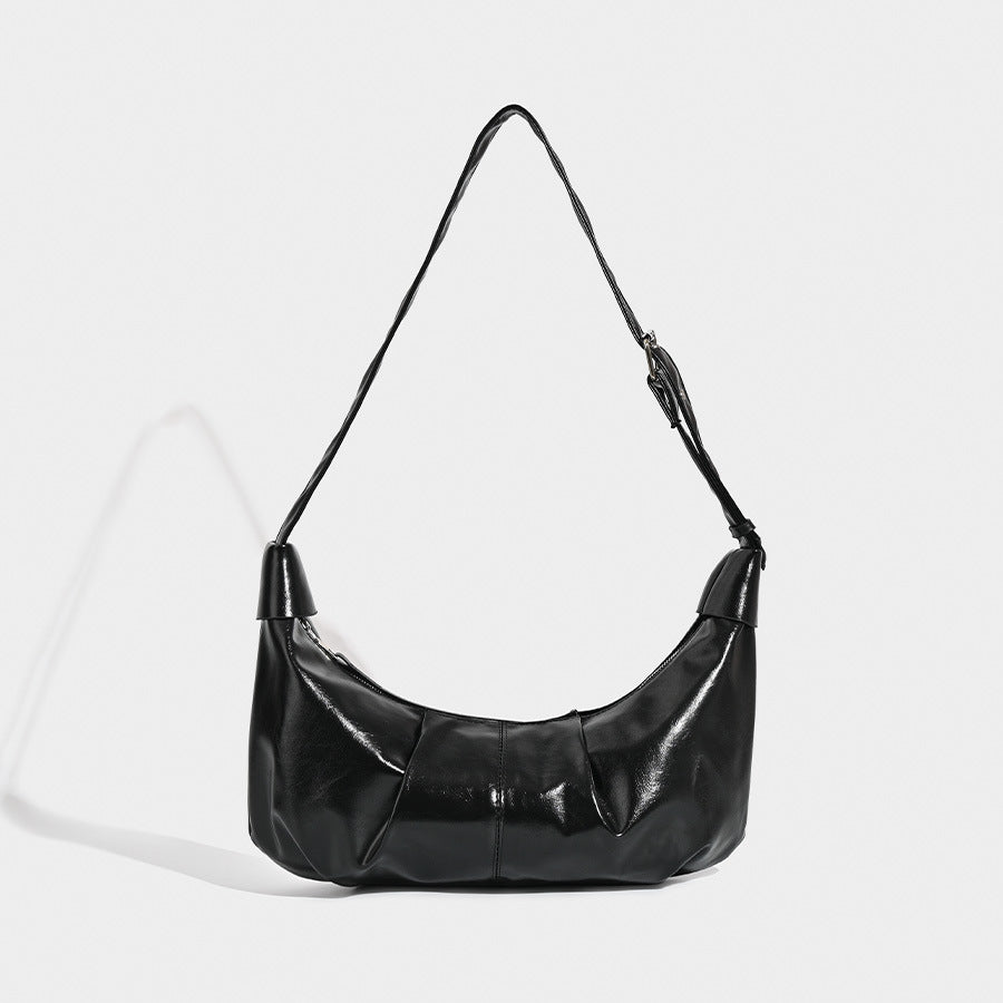 Elegant Pleated Leather Shoulder Bag