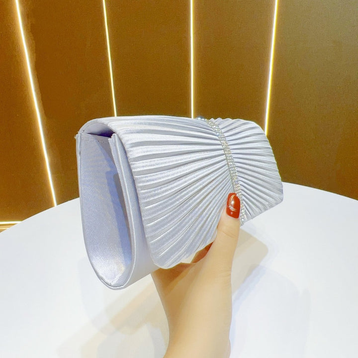 Pleated Satin Evening Clutch