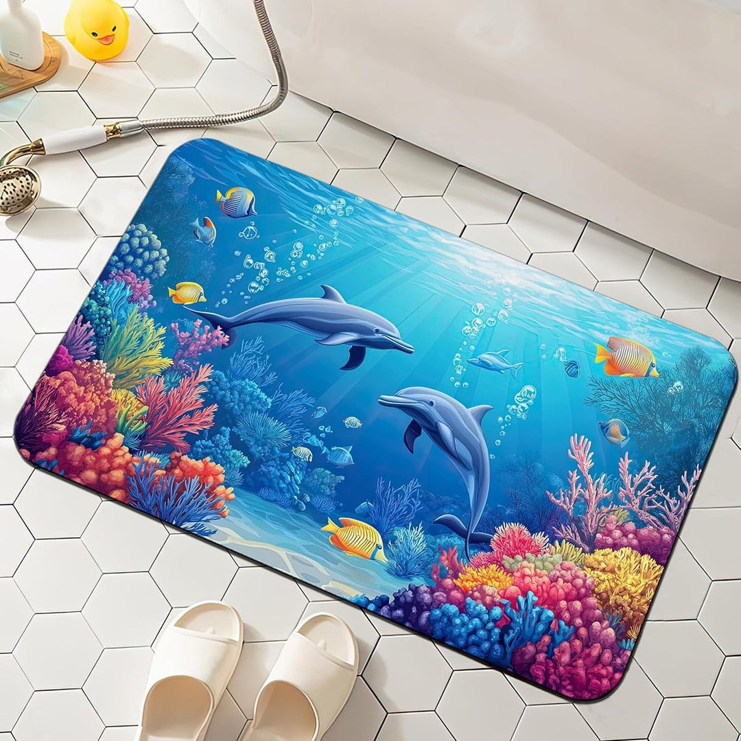 Floral-Patterned Comfort Bath Mat Kalsten