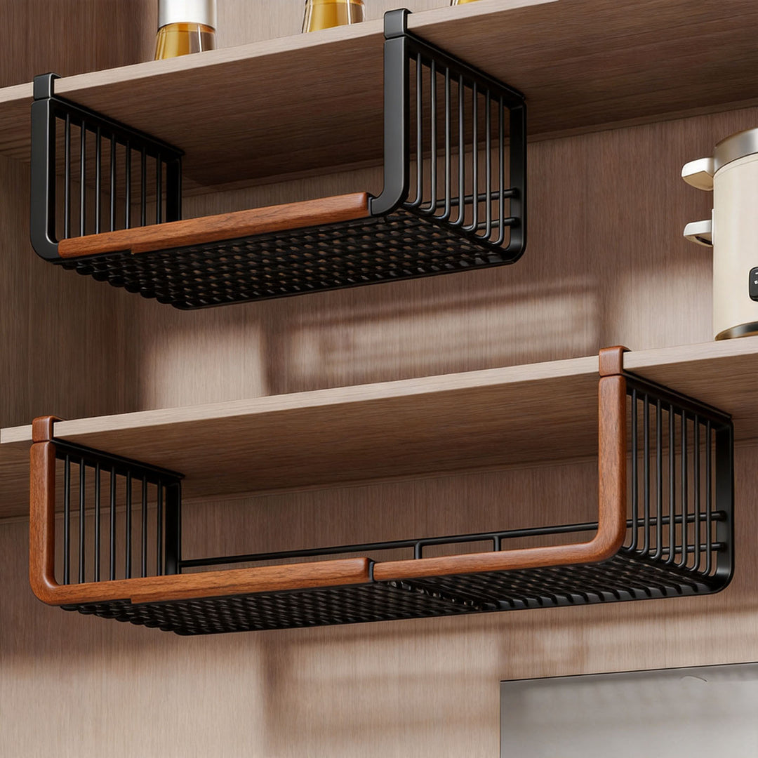 Adjustable Expandable Under-Shelf Pull-Out Sliding Storage Basket Organizer