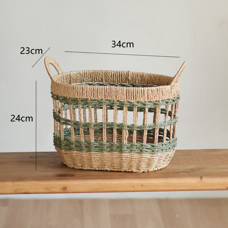 Handcrafted storage basket with natural material Kalsten