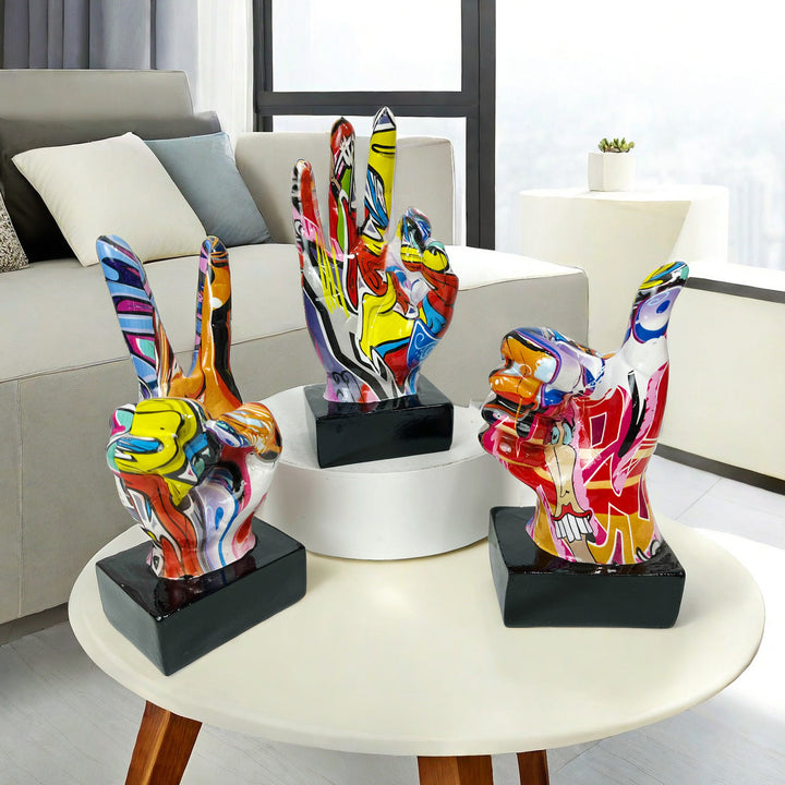 Stylish hand sculptures with colorful design Kalsten