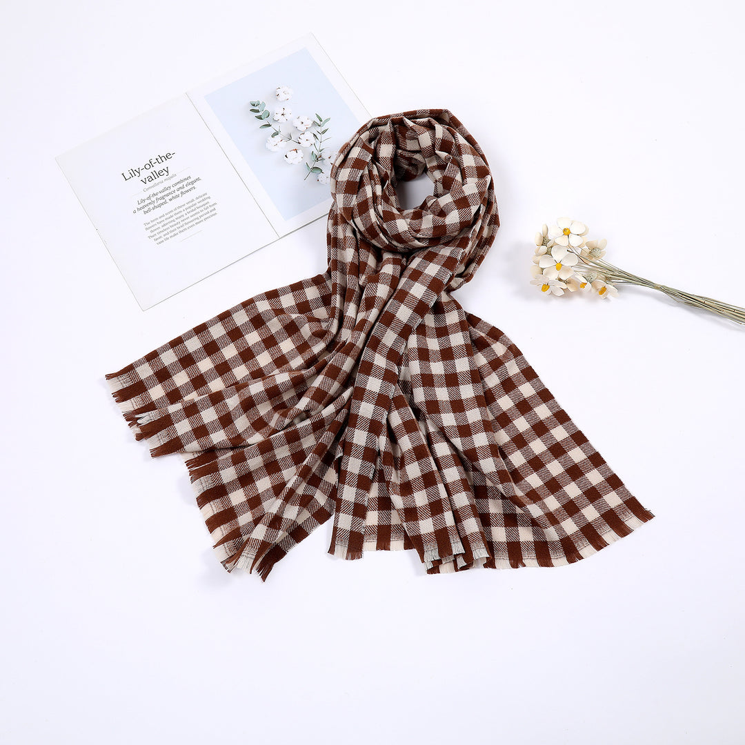 Ladies comfortable check scarf Kalsten